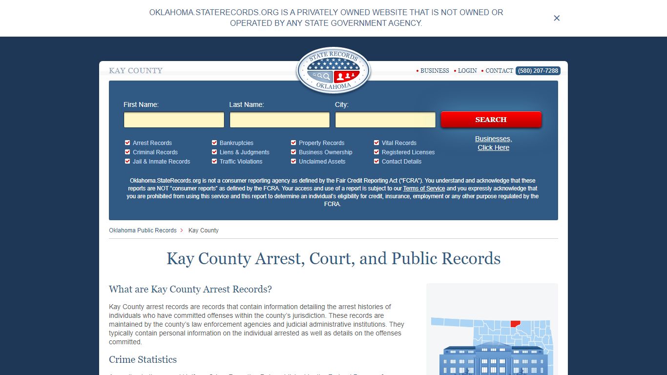 Kay County Arrest, Court, and Public Records